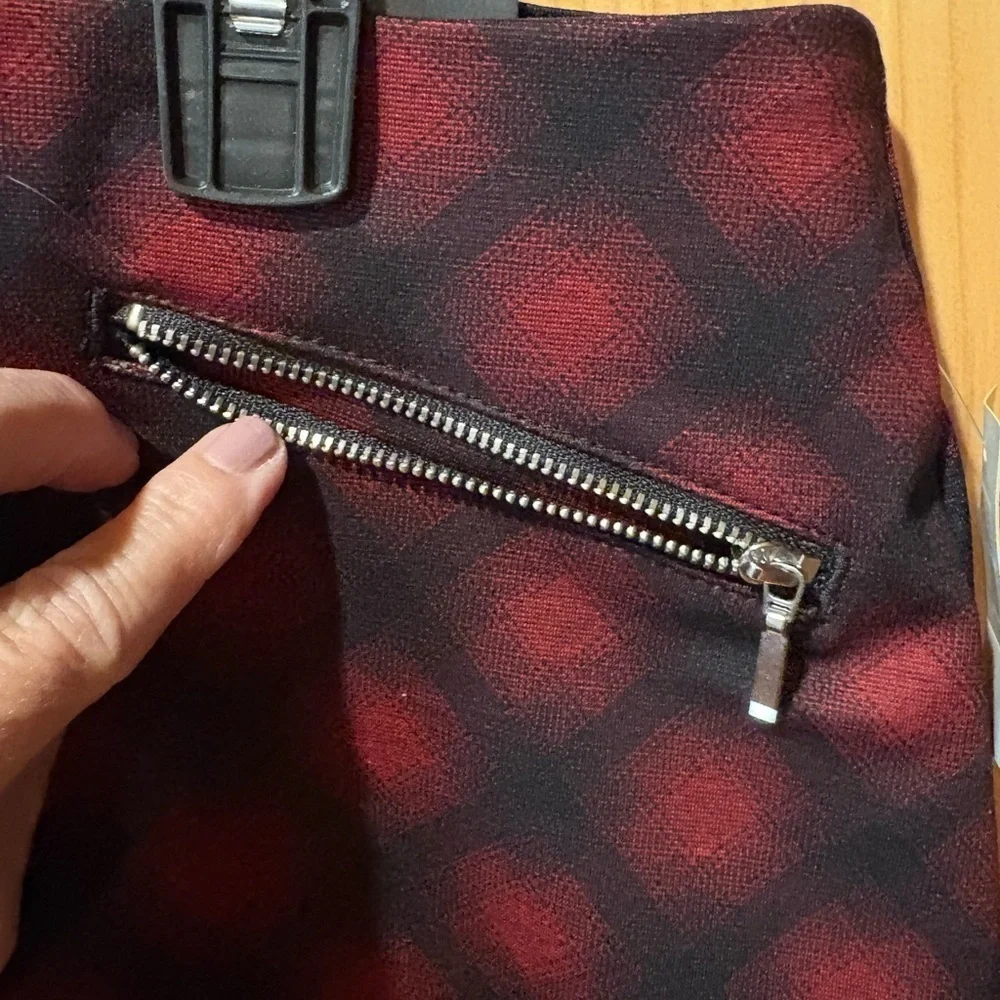 Maurice’s Red Buffalo Plaid Ponte Skirt women’s L NWT